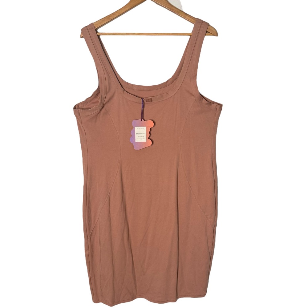 Yitty Plus Size Bodycon Body Butter Tank Short Dress‎ Size 3X Brown Stretch NEW